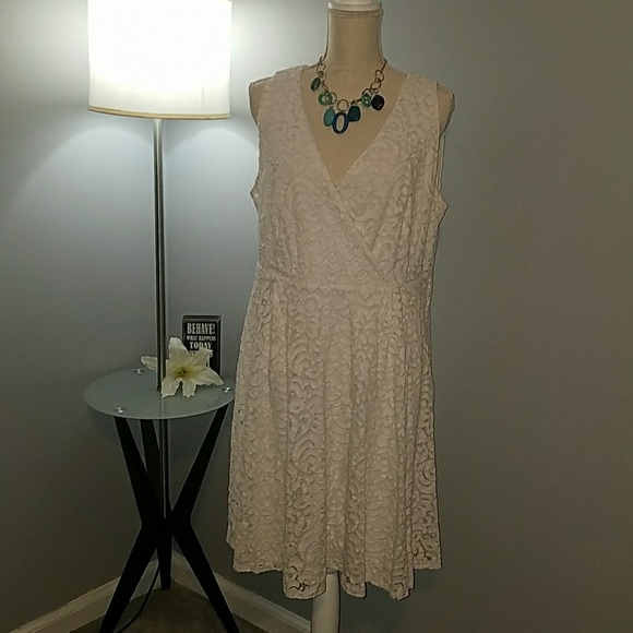 lane bryant white lace dress